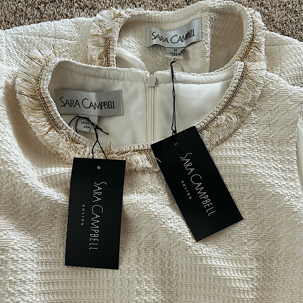 Sara Campbell NWT Ivory and Gold Chemise Dress and Jacket Set **Size 6/M**🌺🌺 - Picture 9 of 9